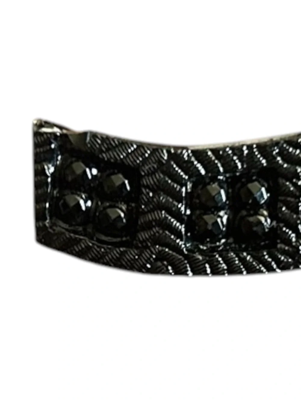 Victorian French Jet Mourning Bar Brooch Textured Bar Pin